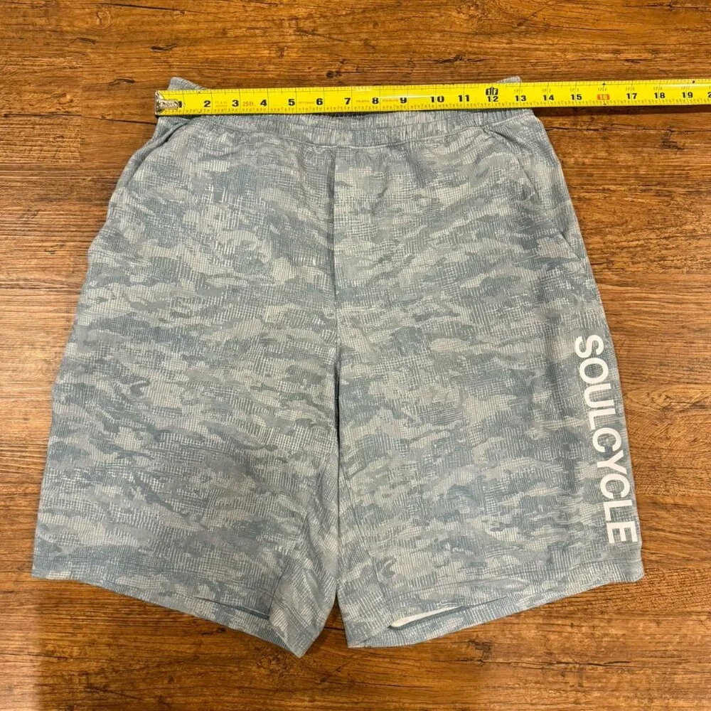 Lululemon SoulCycle‎ Pace Breaker Green Camo Lined Performance Shorts 9